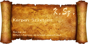 Kerpen Szixtusz névjegykártya